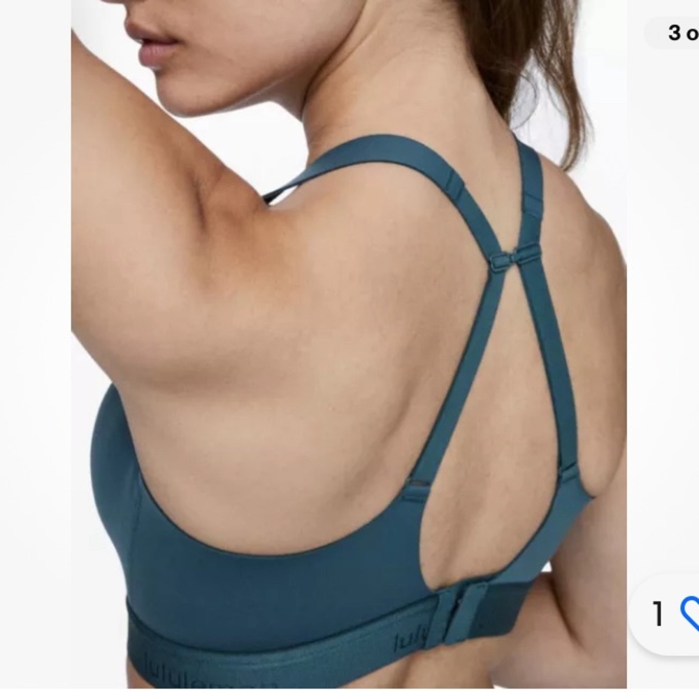 Lululemon Fine Form Bra Medium Support Bermuda Teal Size 36DD